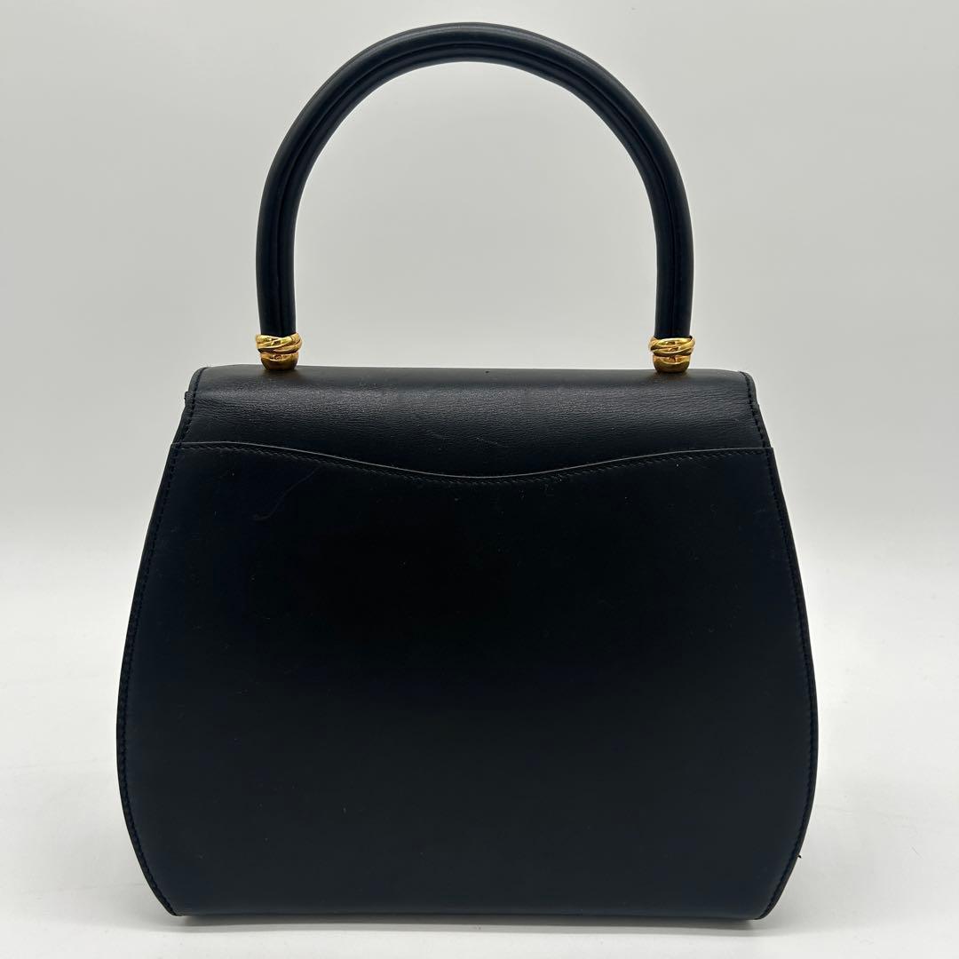 【美品】カルティエ パンテール ハンドバッグ ゴールド金具 フラップ レザー 黒