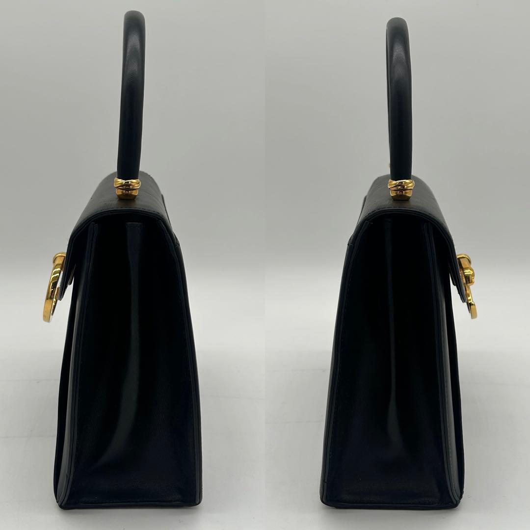 【美品】カルティエ パンテール ハンドバッグ ゴールド金具 フラップ レザー 黒