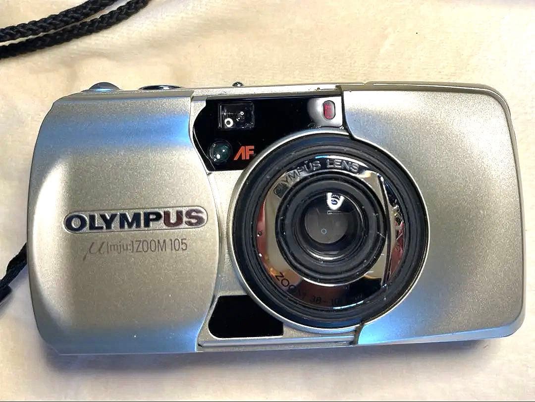 【SALE】OLYMPUS μ[mju:]105フィルムカメラシルバーケース付き