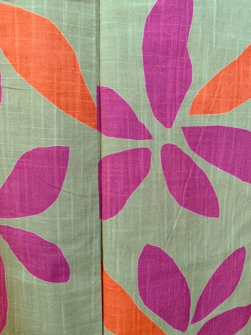 Sybilla シビラ　お花と葉っぱの浴衣と博多織の半幅帯と真田紐と帯留めセット