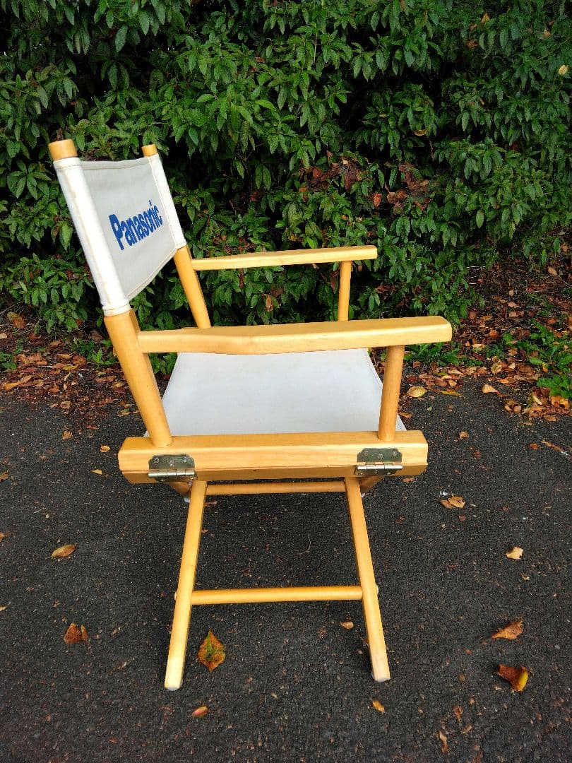 非売品　パナソニック　ディレクターズチェア 帆布　コットン　ウッド 　折りたたみ