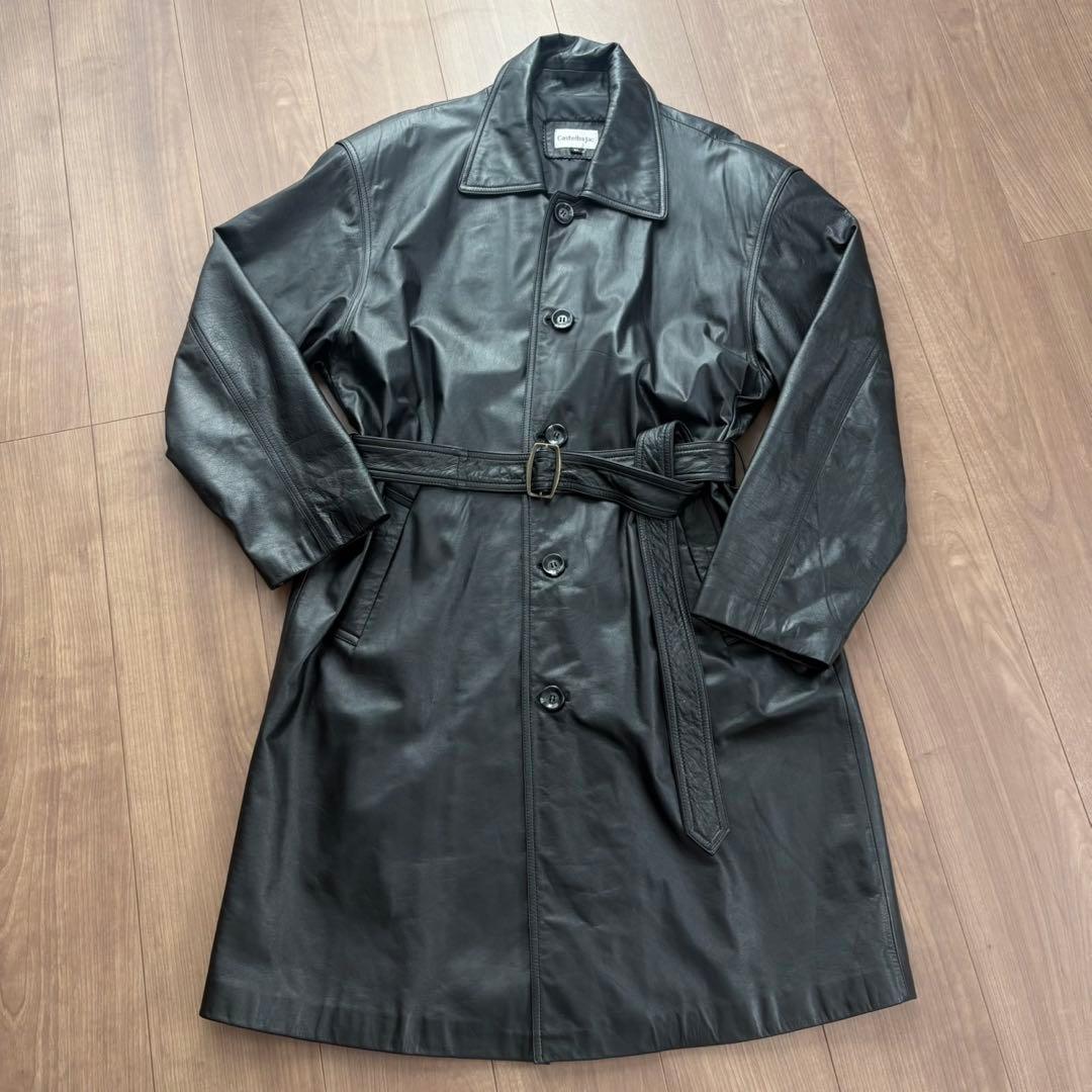 美品 Castelbajac レザーコート XL リアルレザー ベルト付 Y2K