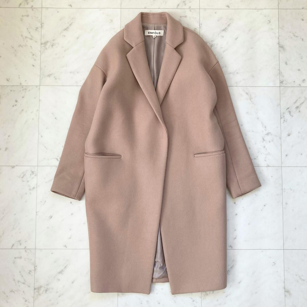 エンフォルド　カシミヤ入りメルトンチェスターコート　38 ベージュ