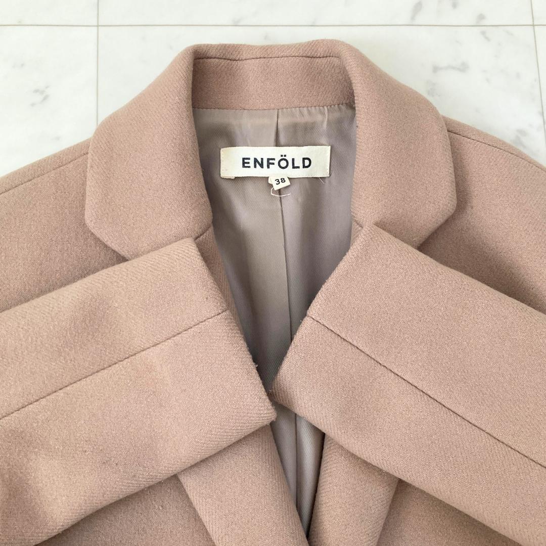 エンフォルド　カシミヤ入りメルトンチェスターコート　38 ベージュ