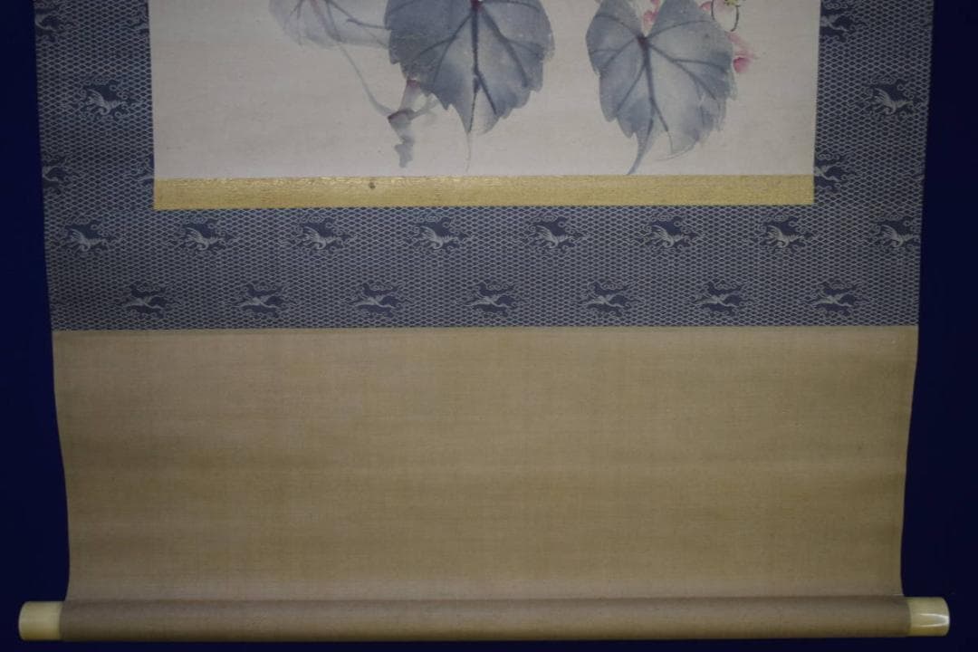 真作/松村景文/秋海棠図/シュウカイドウ図/布袋屋掛軸HI-244