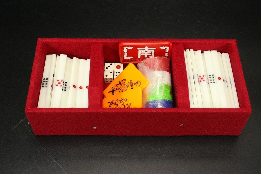 丸一 家紋牌 背面黄色 麻雀牌セット(メ1330)