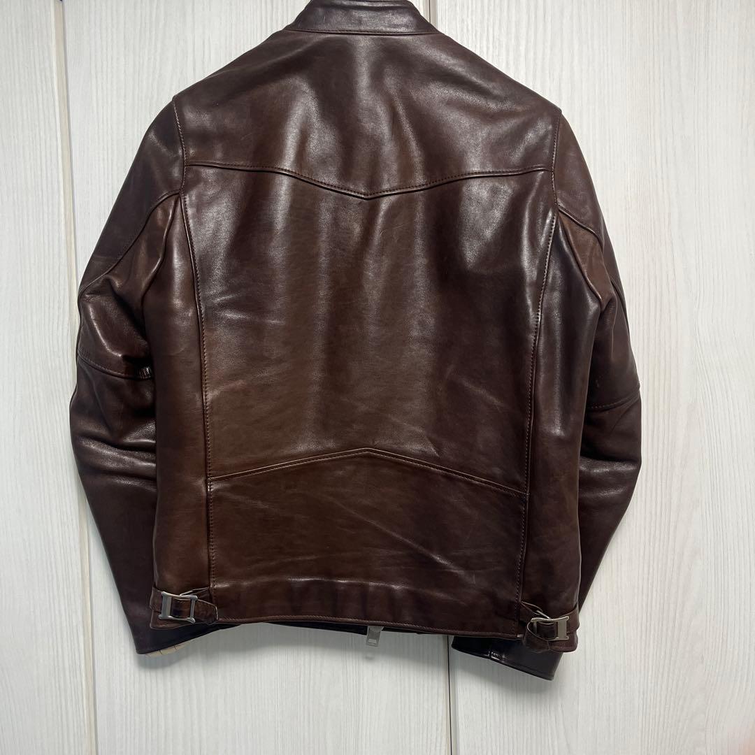 ジ*急様 Name. レザーライダースコードバンダークブラウン名作0トムフォード