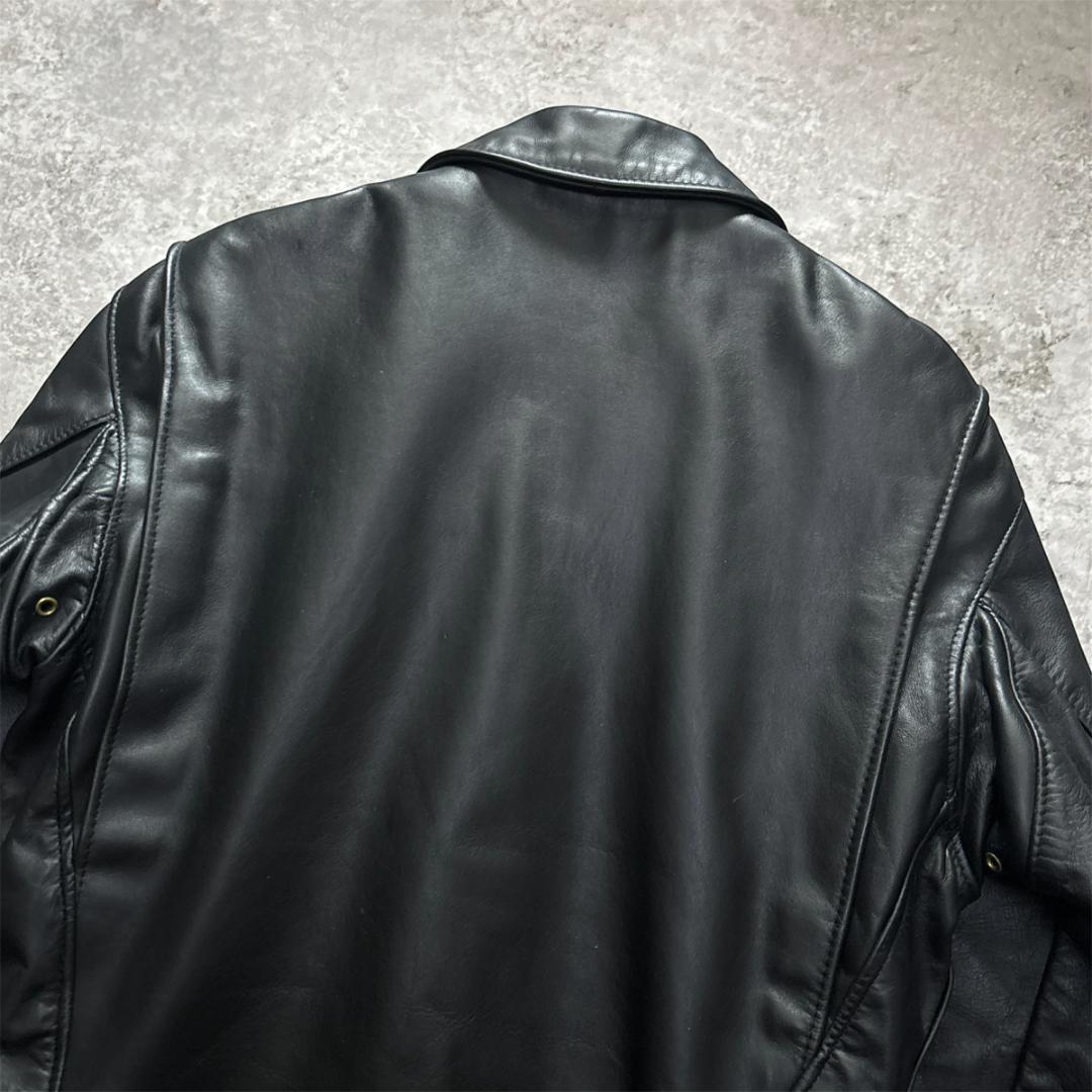 ショット 643 ライナー 襟付 シングルライダース レザージャケット 36 黒