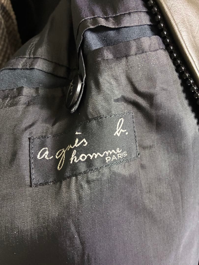 agnes b アニエスベー レザージャケット 90s フランス製 ライダース