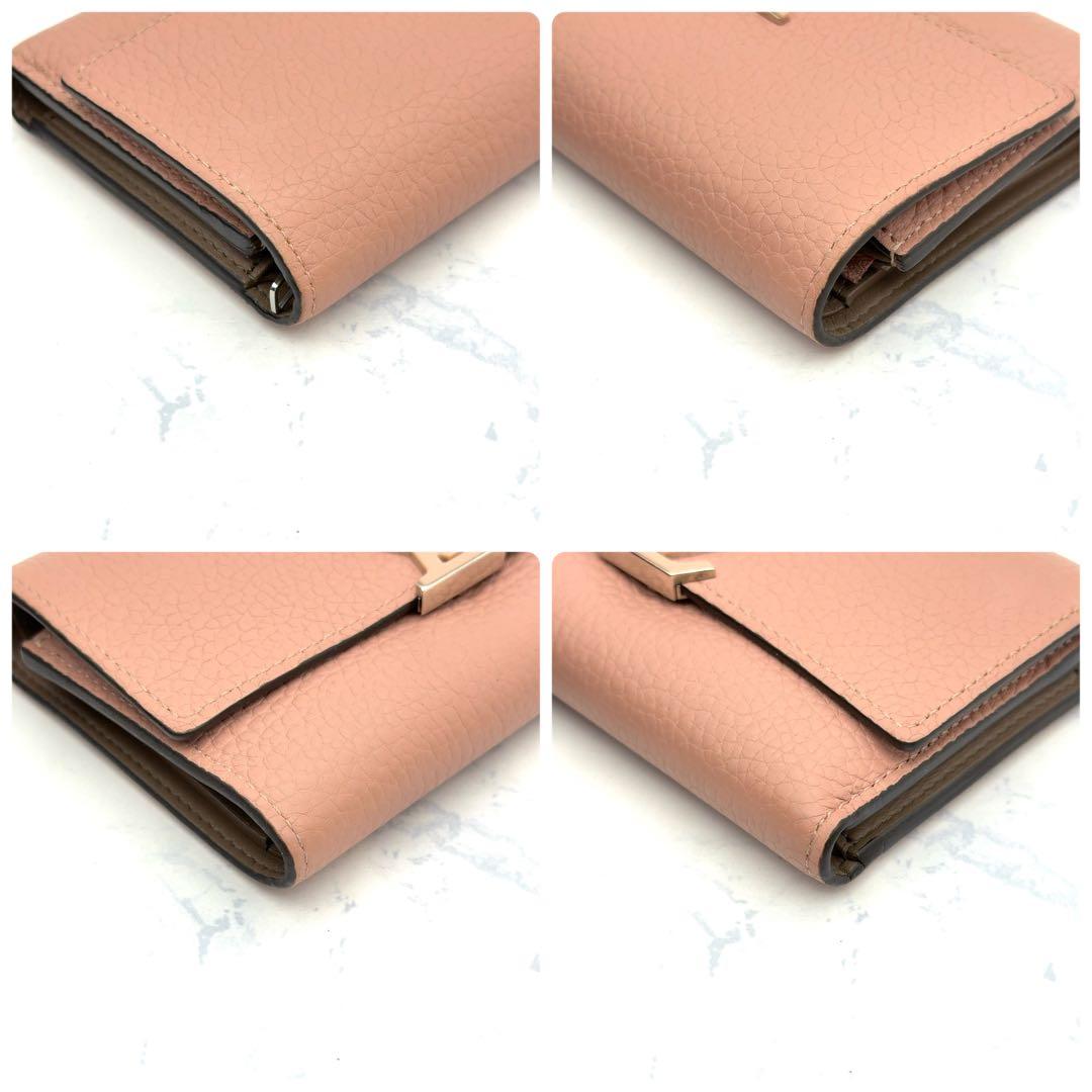 【最高級美品】ルイヴィトン カプシーヌ コンパクト 三つ折り財布 マグノリア