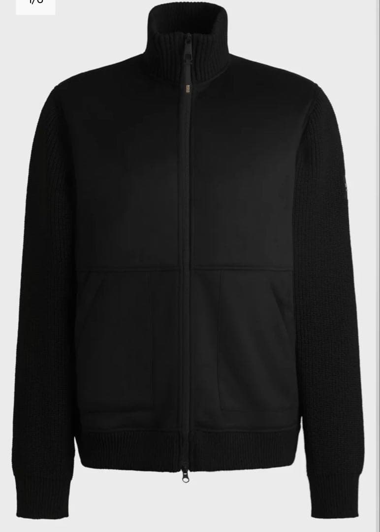 フェイクスエード ジャケット ニットトリム