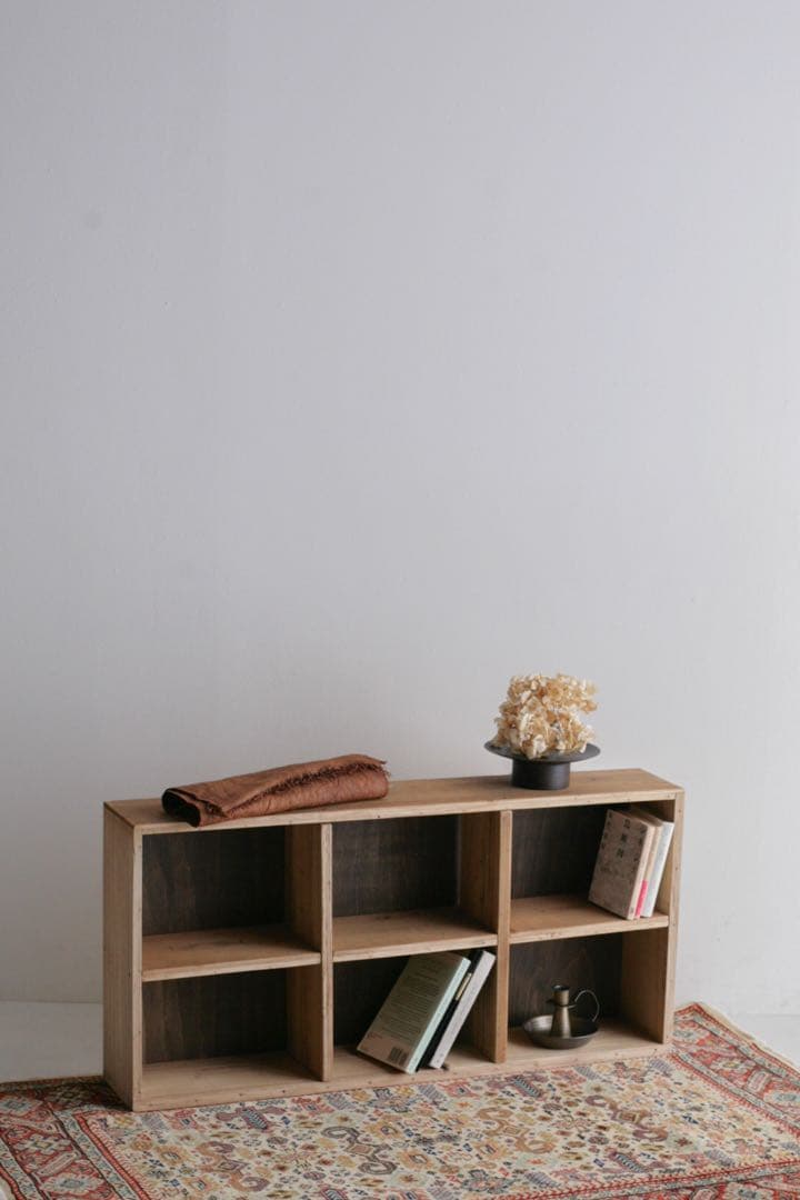 桝目棚 本棚　収納棚　小物入れ　棚　古家具　ヴィンテージ家具