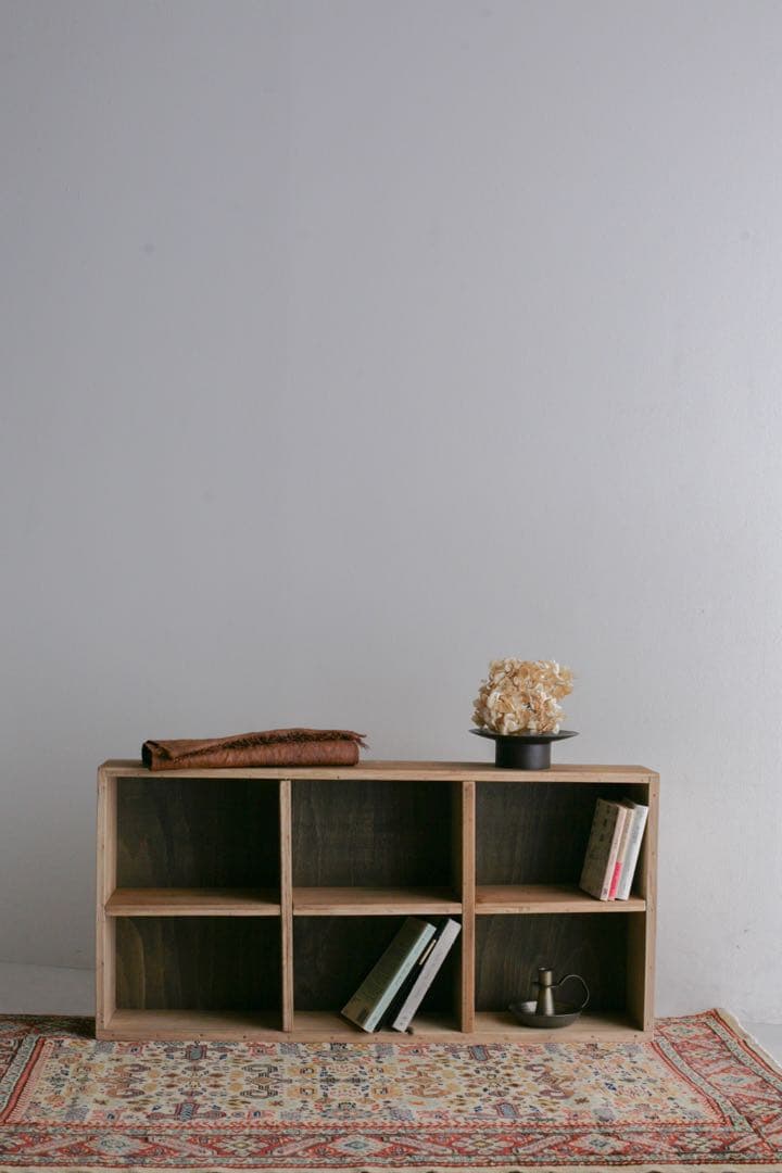 桝目棚 本棚　収納棚　小物入れ　棚　古家具　ヴィンテージ家具