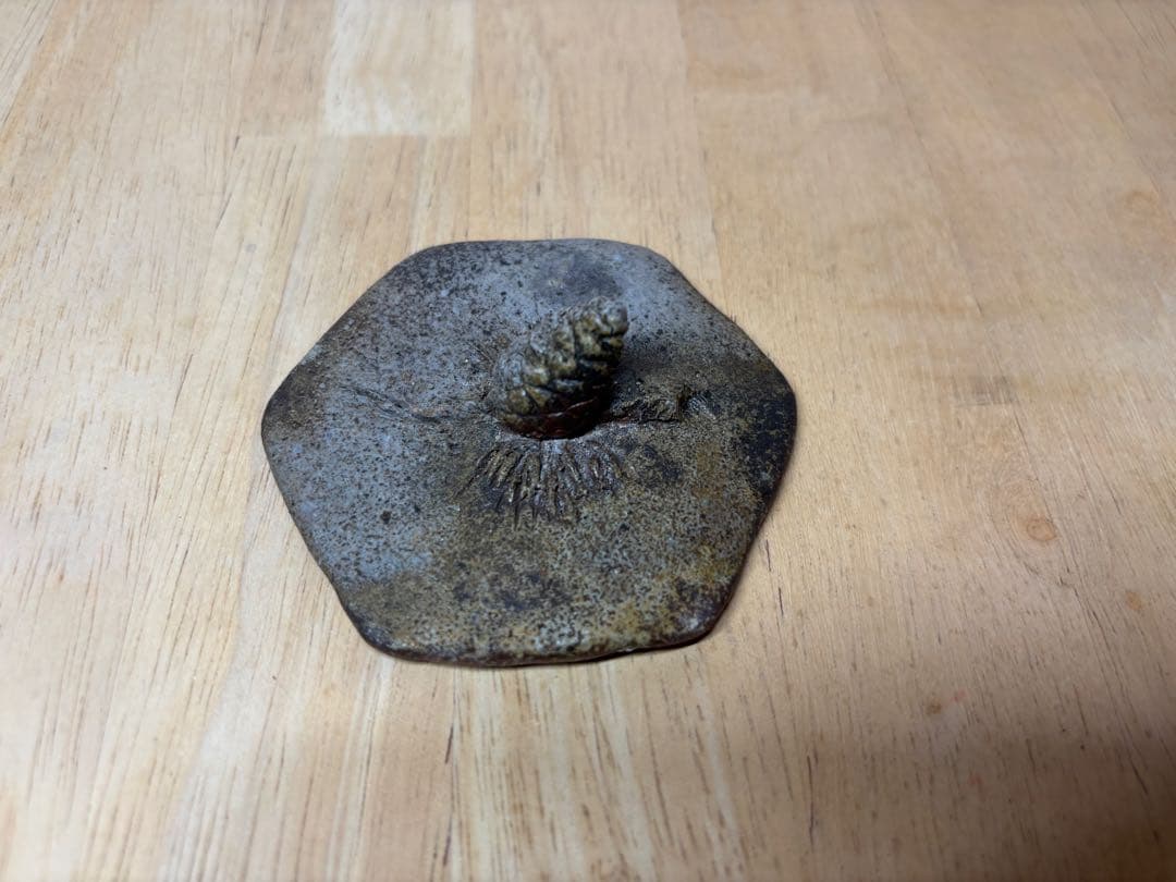 51.備前焼 宝瓶 登り窯 松 まつ マツ 6角 手びねり 急須