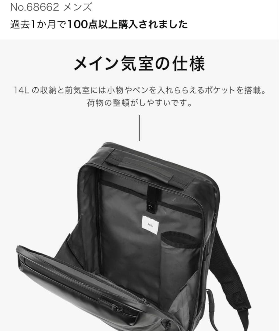 エースジーン ビジネスバッグ ブラック acegene