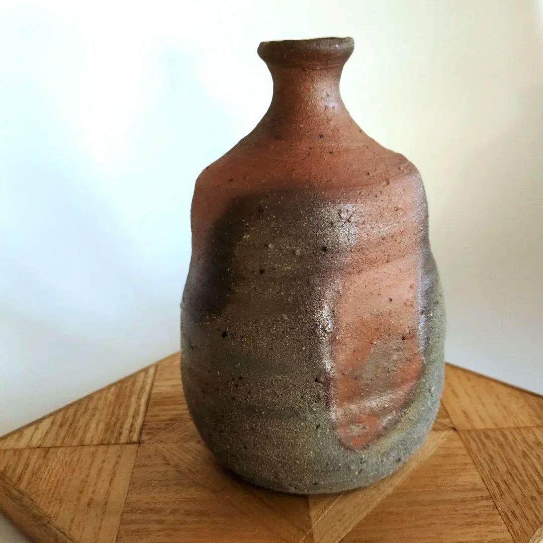 備前焼　中村六郎　窯変　徳利　酒器　共箱　美品