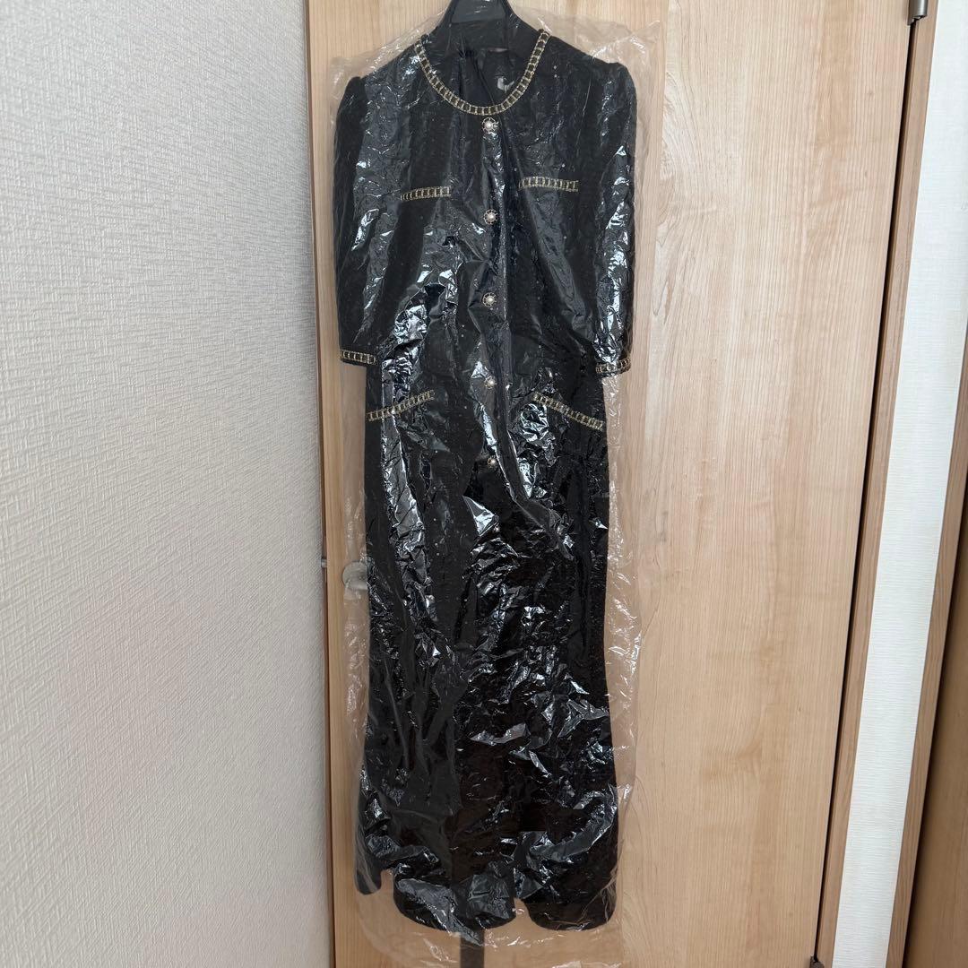 ⭐︎みいさま専用）未使用）Leja/ラメ混ツイードパール釦スパンコール刺繍ドレス