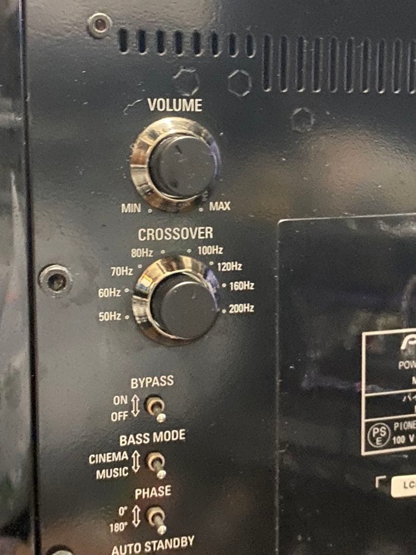 パイオニア　S-LX70W　密閉型サブウーファー　ピアノブラック　高級ライン