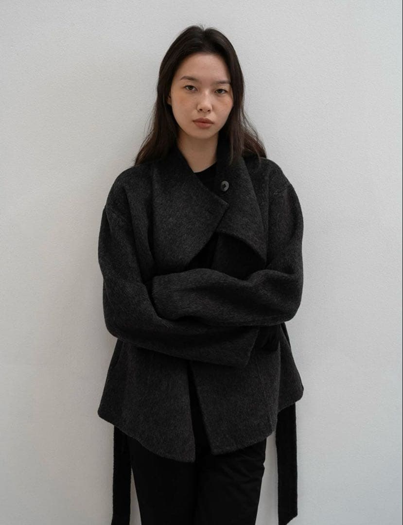 ジャケット・アウター OHOTORO Ecru Half Coat charcoal