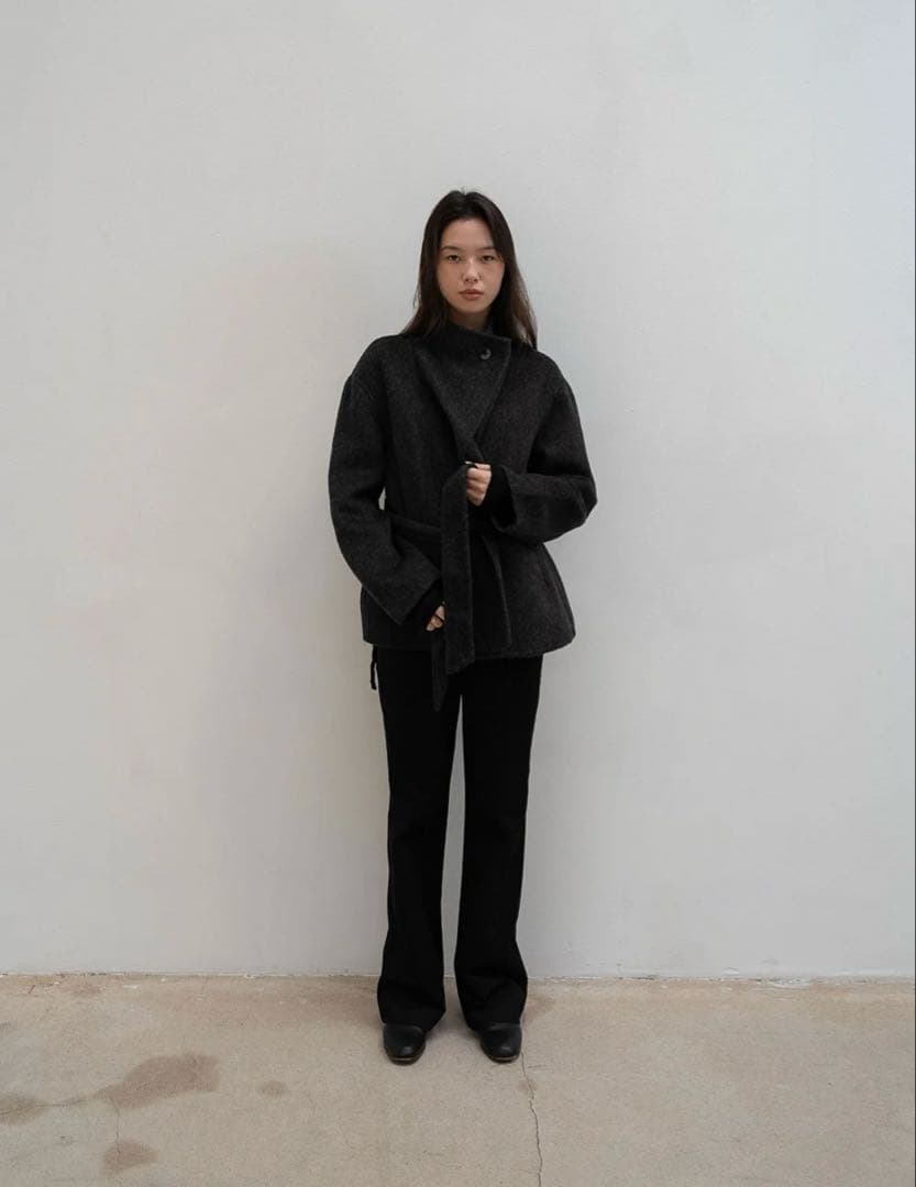 ジャケット・アウター OHOTORO Ecru Half Coat charcoal