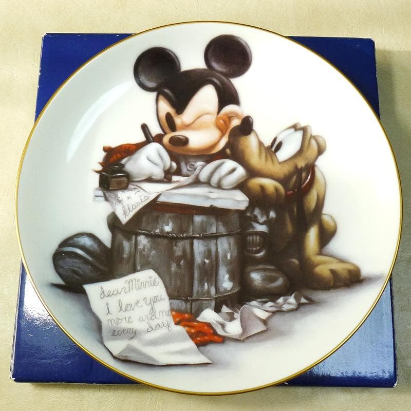 限定！ / ミッキーのラブレター・絵皿 / ノーマンロックウェル・ディズニー