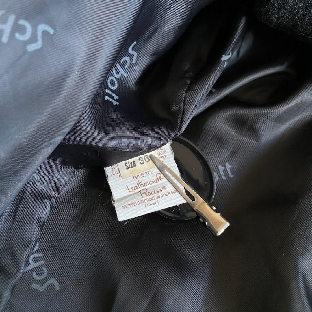 schott ライナー付き　ライダースジャケット　レザー　黒　36 USA製