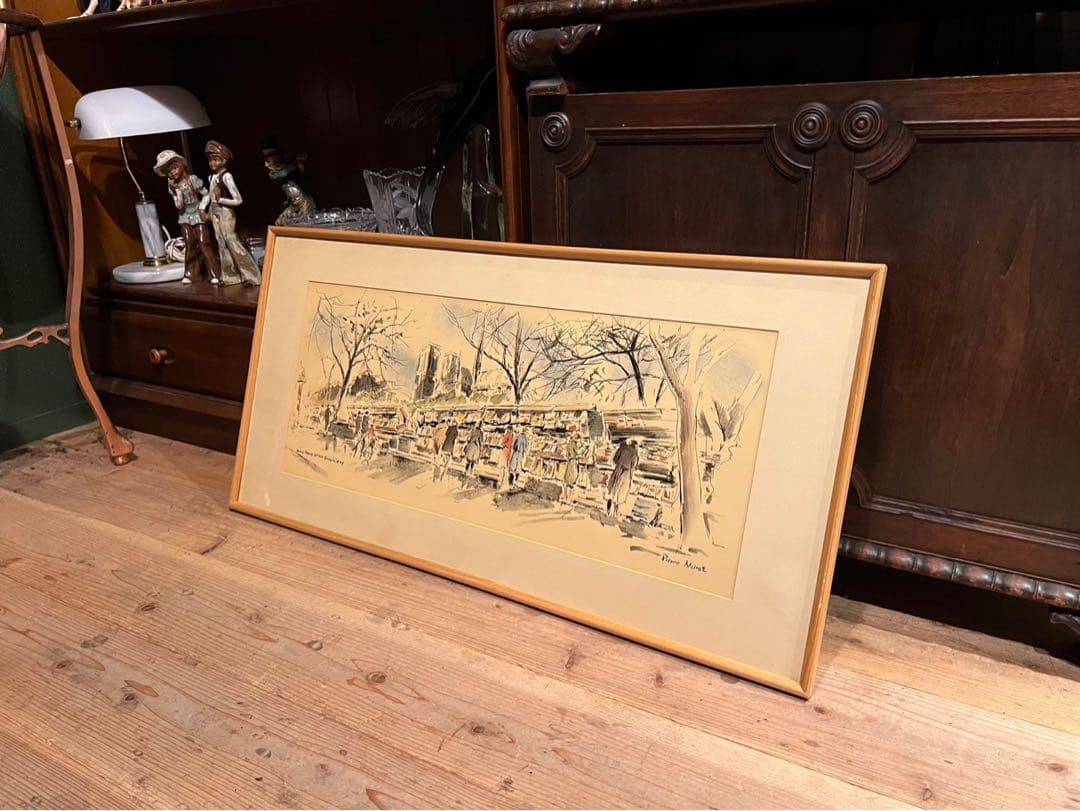 ピエール・モロ ノートルダムとブキニスト パリ 額縁 アート インテリア