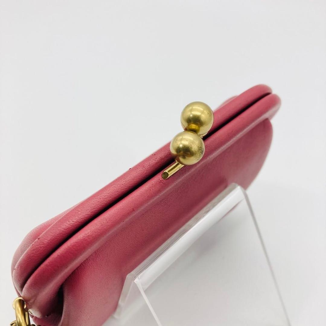COACH コーチ キスロック がま口 ケース ポーチ ピンク