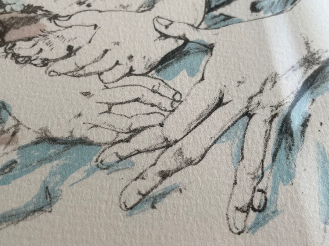 藤田嗣治　レオナール・フジタ　母子像　女性と子供　猫を抱く母子像　リトグラフ