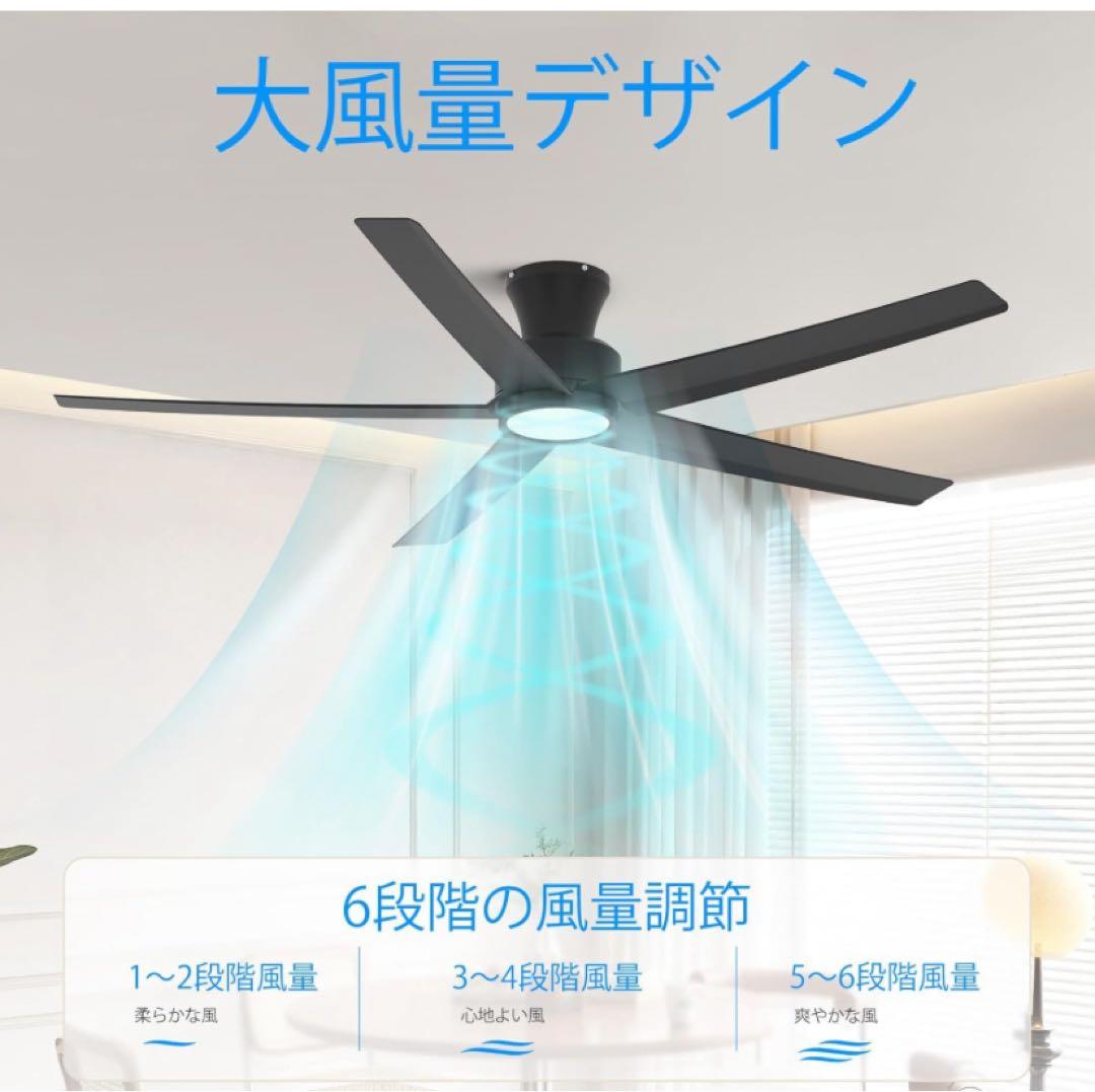 多機能シーリングファン ブラック 132cm