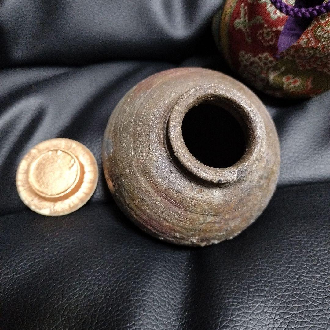 茶入 茶器 備前焼 在銘 古美術 骨董 茶道具