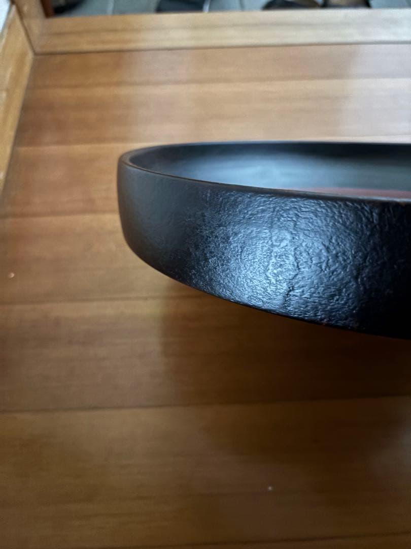 赤木明登氏作 漆器　日の丸勝手盆　直径38センチ　大型