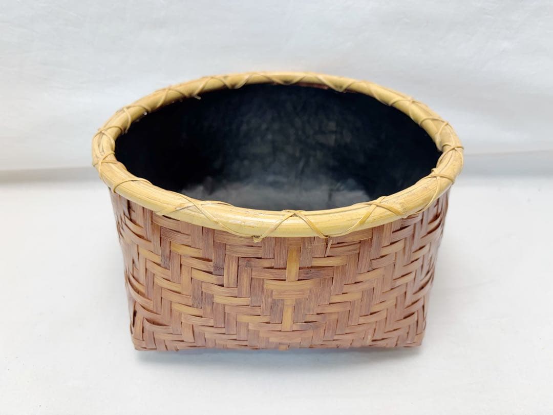 ほぼ未使用 茶道具 炭道具 油竹 炭斗 利休好写 炉用 炭籠 炭取 竹籠