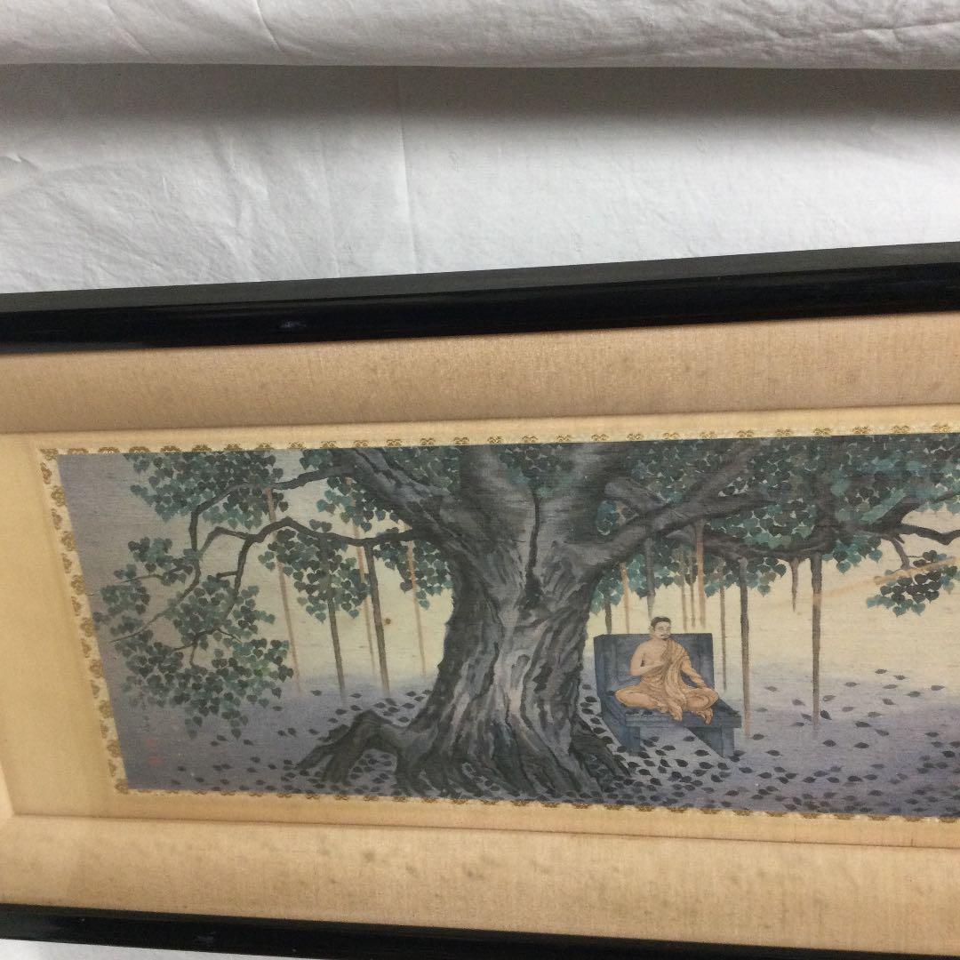 ブッタの修行の絵、水彩？