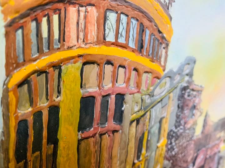 原爆ドーム 絵画 漆喰画 送料込