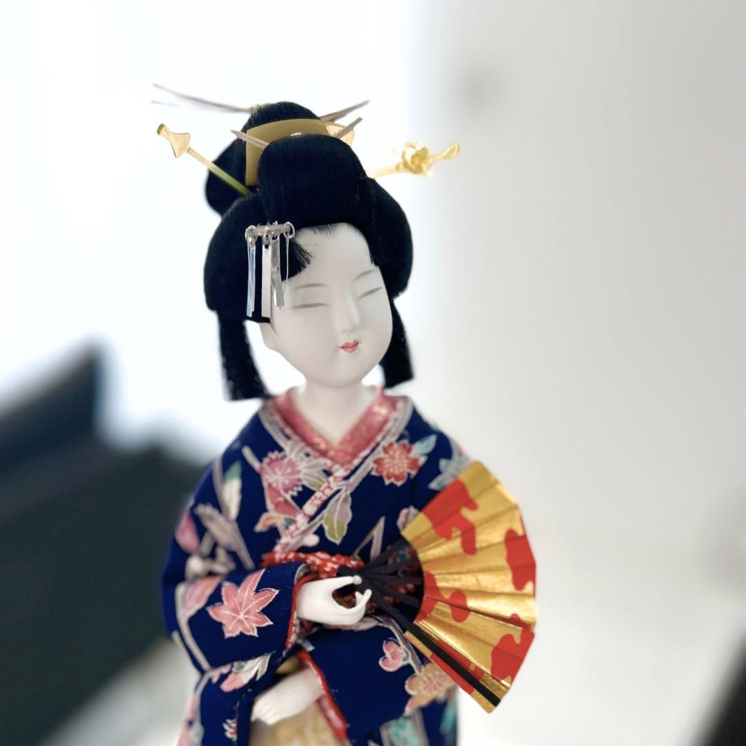 木目込み人形　真多呂人形　伝統工芸品　送料込　着物　置物　平安朝　JAPAN 和