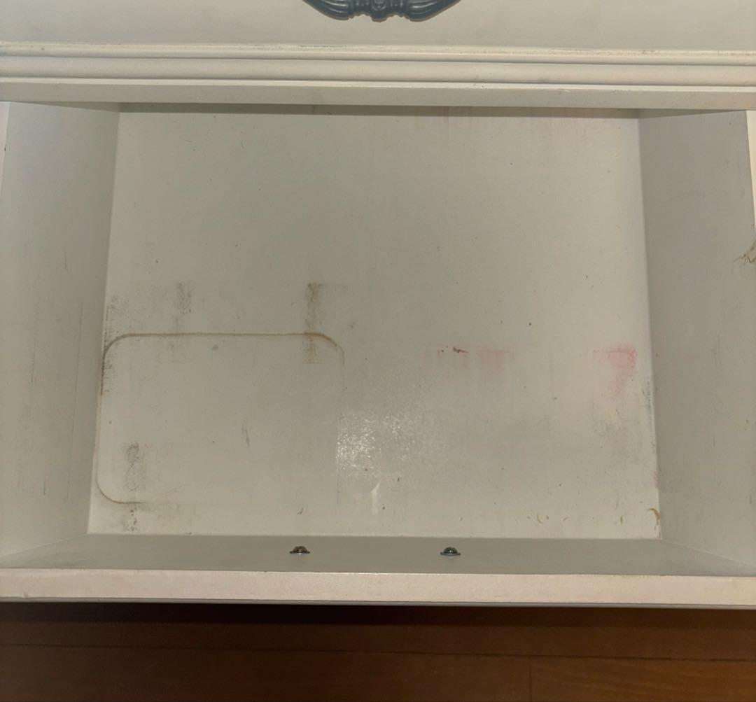 薔薇　キャビネット　サイドボード　白家具　猫足　アンティーク調　たのメル便可能