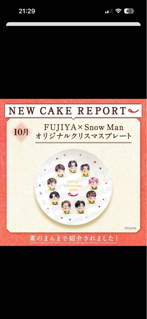 最終値下FUJIYA x  Man オリジナルクリスマスプレート2025