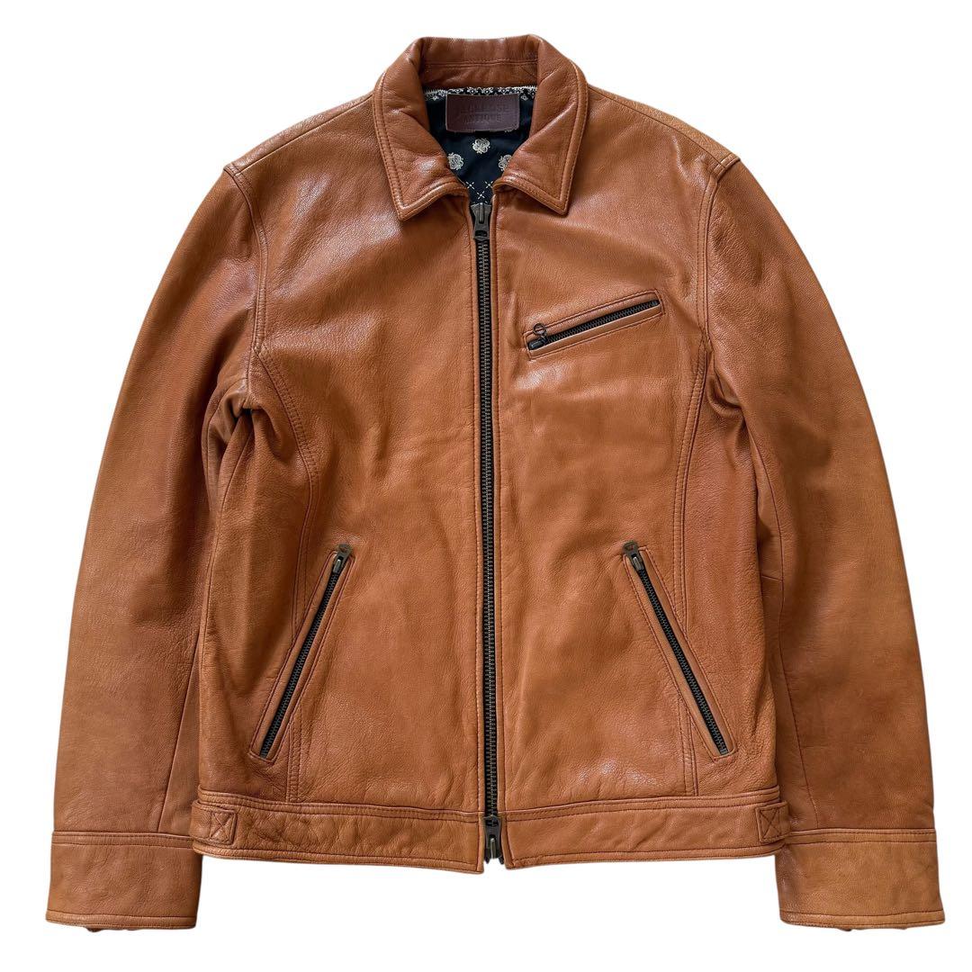 【希少XXL】ジャックローズ 裏地総柄 シングルライダースジャケット 山羊革