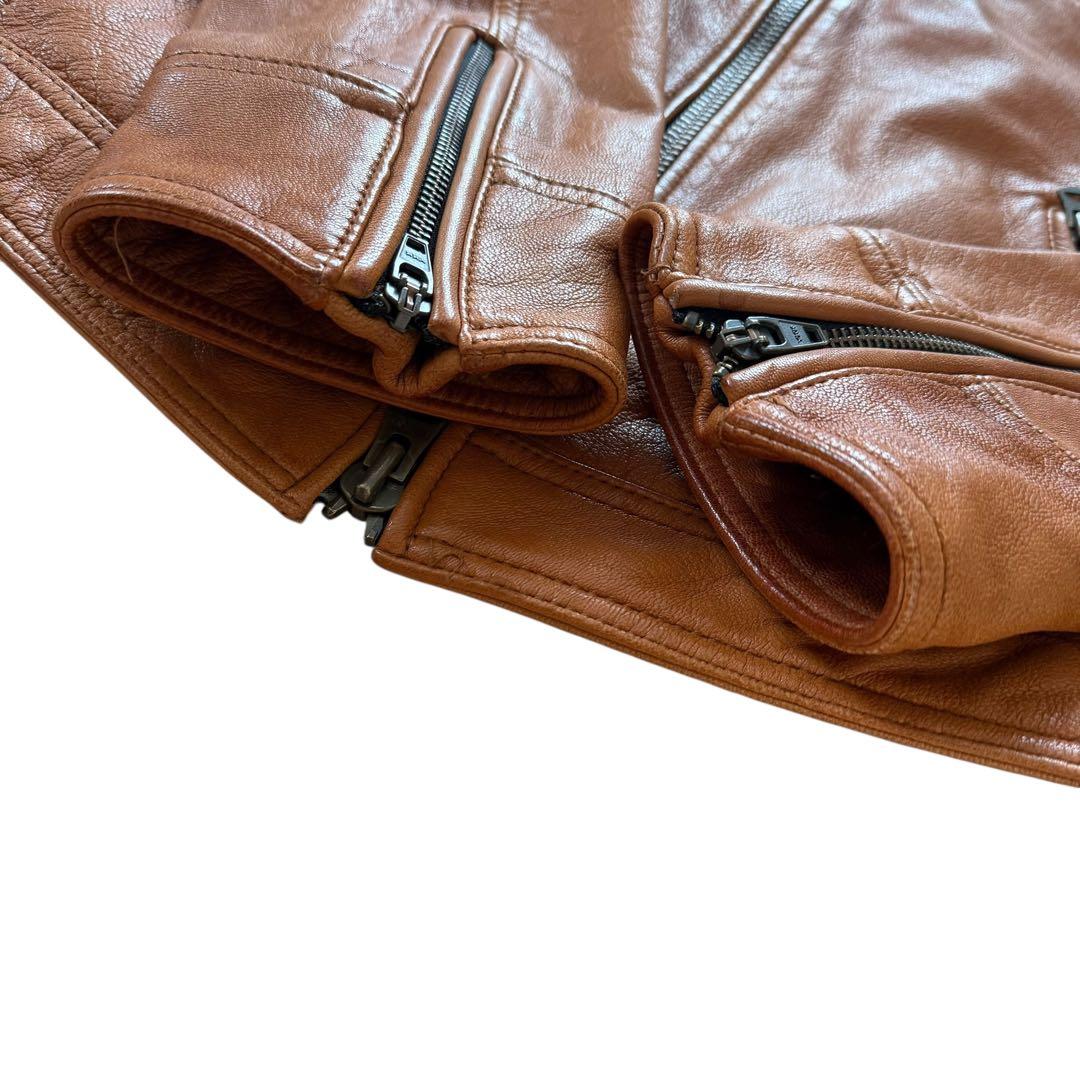 【希少XXL】ジャックローズ 裏地総柄 シングルライダースジャケット 山羊革