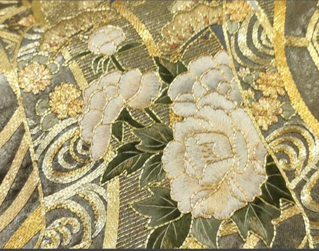 振袖フルセット6点Mサイズ正絹京友禅扇子銀駒刺繍