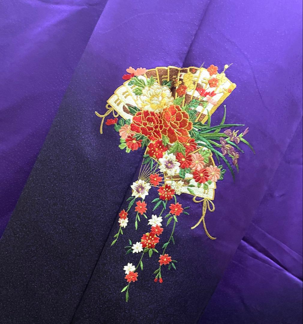 振袖フルセット6点Mサイズ正絹京友禅扇子銀駒刺繍