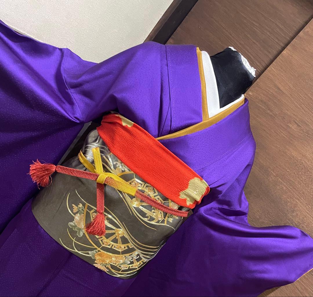 振袖フルセット6点Mサイズ正絹京友禅扇子銀駒刺繍