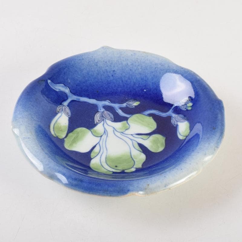 瀬戸焼　古瀬戸　西浦焼　花蝙蝠文　輪花盤　皿　N　9104