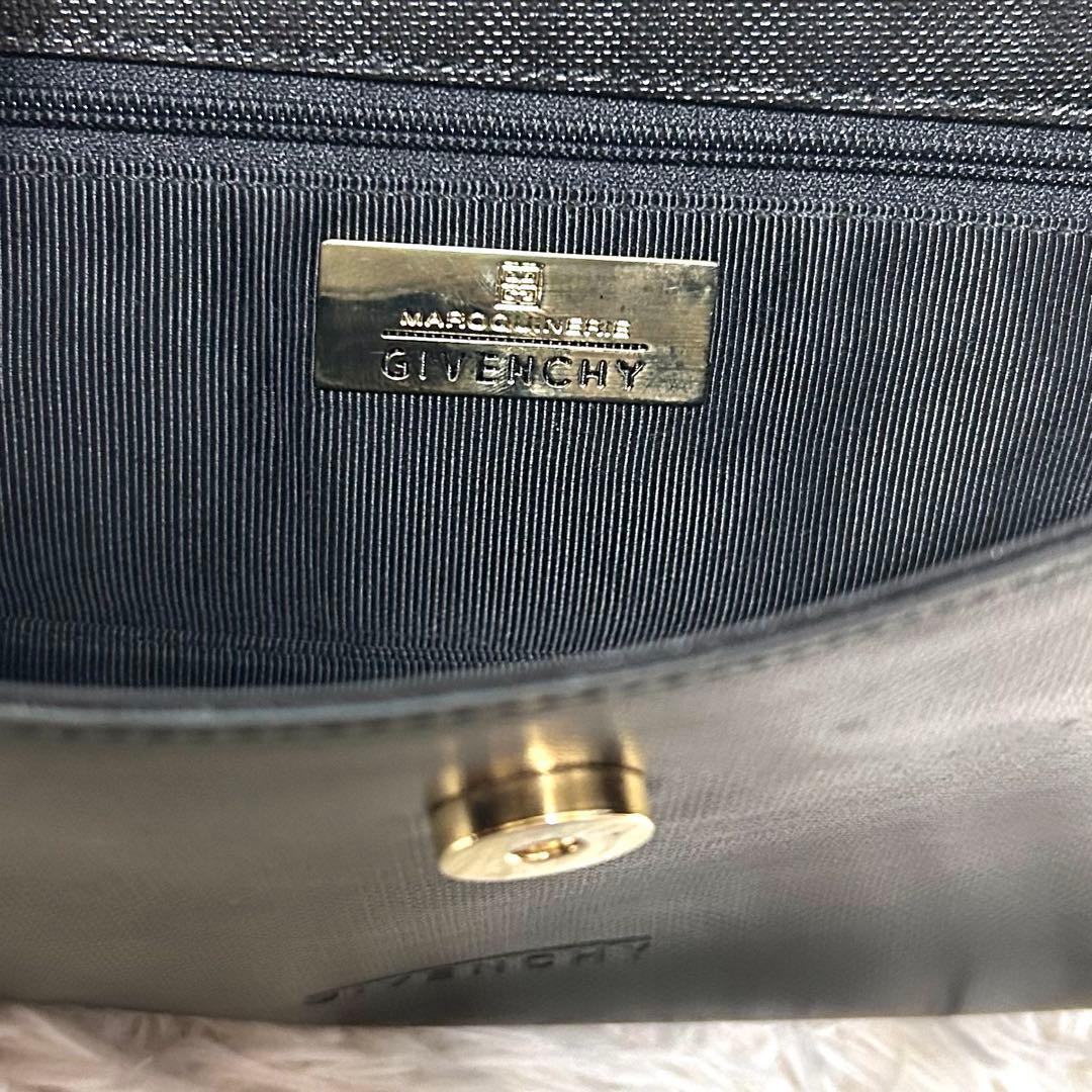 美品　GIVENCHY レザー　ハンドバッグ　4Gロゴ　肩がけ　フォーマル　黒