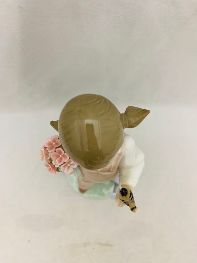 LLADRO 小鳥と話す少女　リヤドロ　陶器置物
