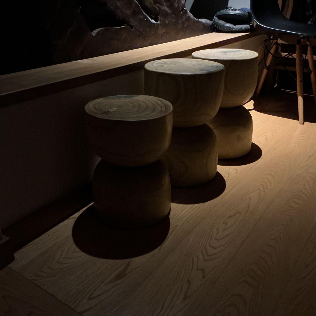 天然木アートスツール(A)