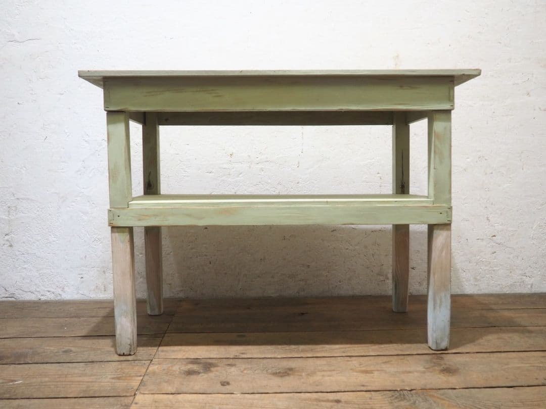 1147 ビンテージ　古いペンキのテーブル　デスク　飾り棚　展示台　レトロ　家具