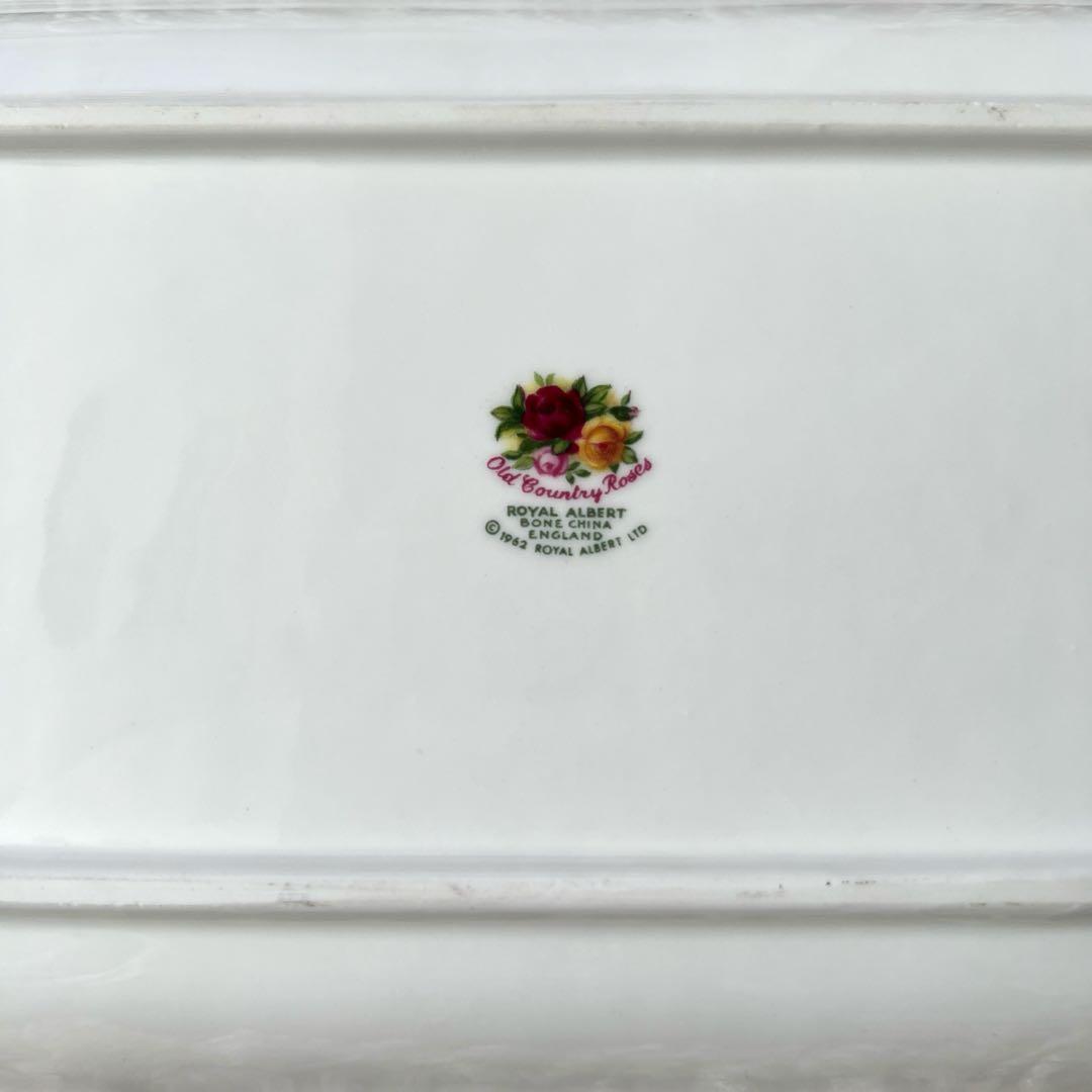   花柄陶器プレート 長方形