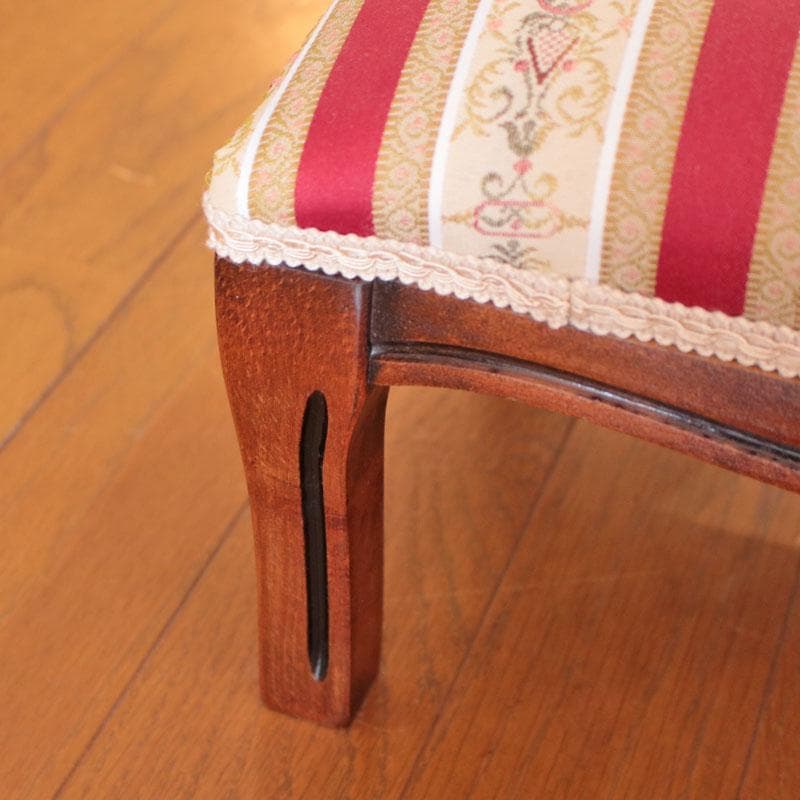 フットスツール レッドストライプ オットマン 椅子 222-1497-002